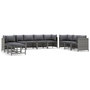Voir la diapositive 1 : VIDAXL Salon de jardin 10 pcs avec coussins Resine tressee Gris