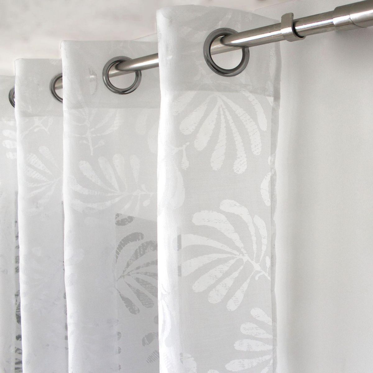 TOILINUX Voilage dévoré SIGNATURE - 140 x 240 cm - Blanc