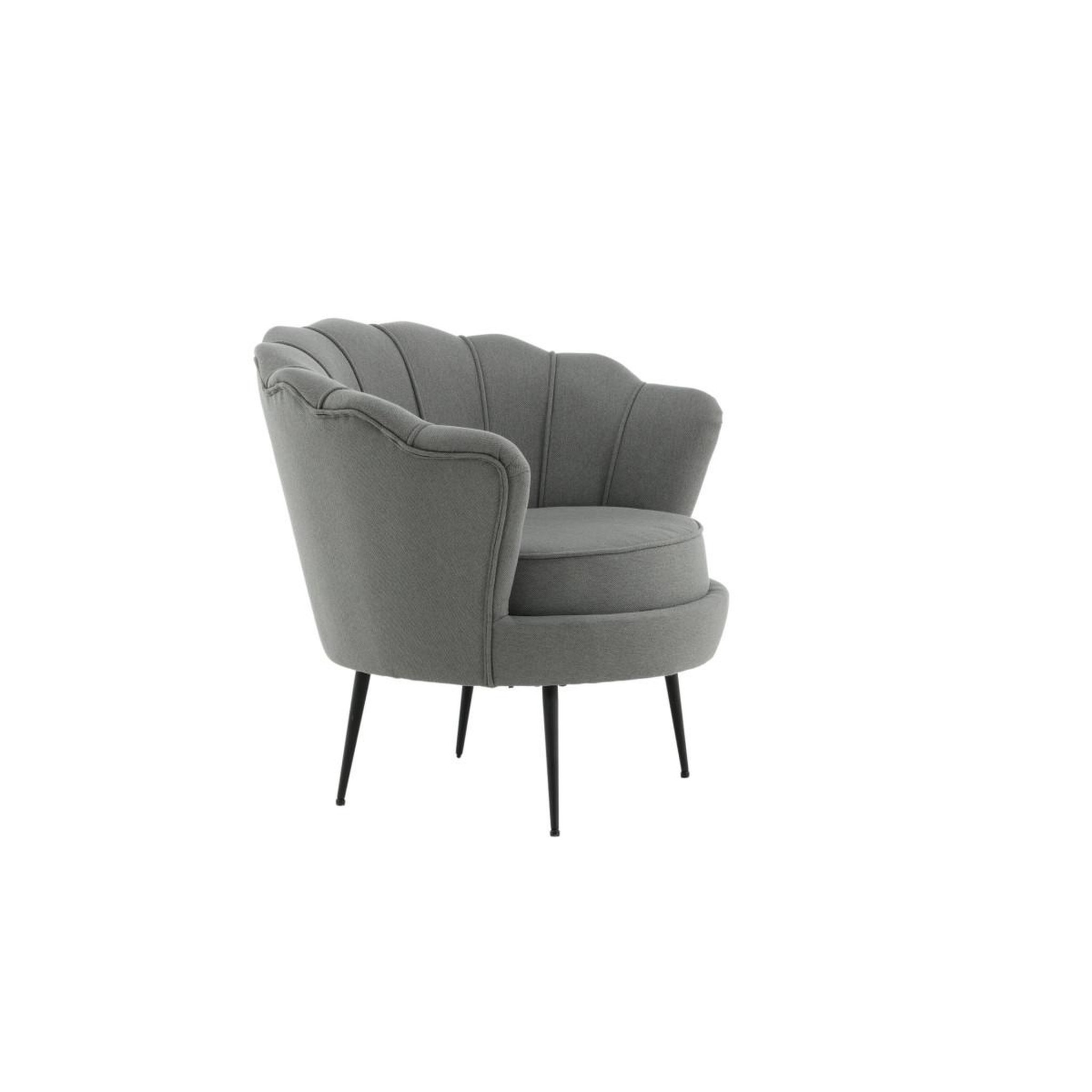 Voir la diapositive 3 : Paris Prix Fauteuil coquillage en tissu  calais  83cm gris