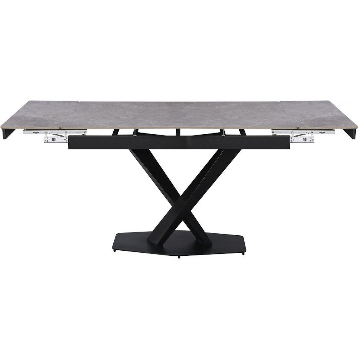 Habitat et Jardin Table à manger extensible en céramique 6 à 10 personnes  Silence  - Gris marbré