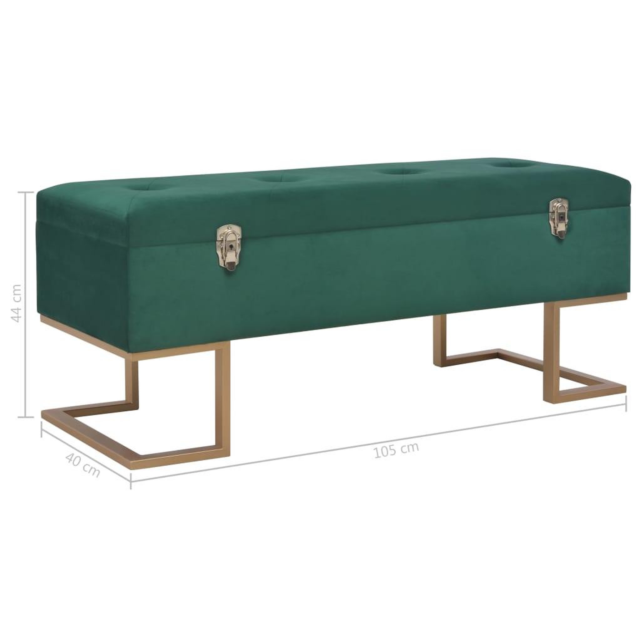 Voir la diapositive 6 : VIDAXL Banc avec compartiment de rangement 105 cm Vert Velours