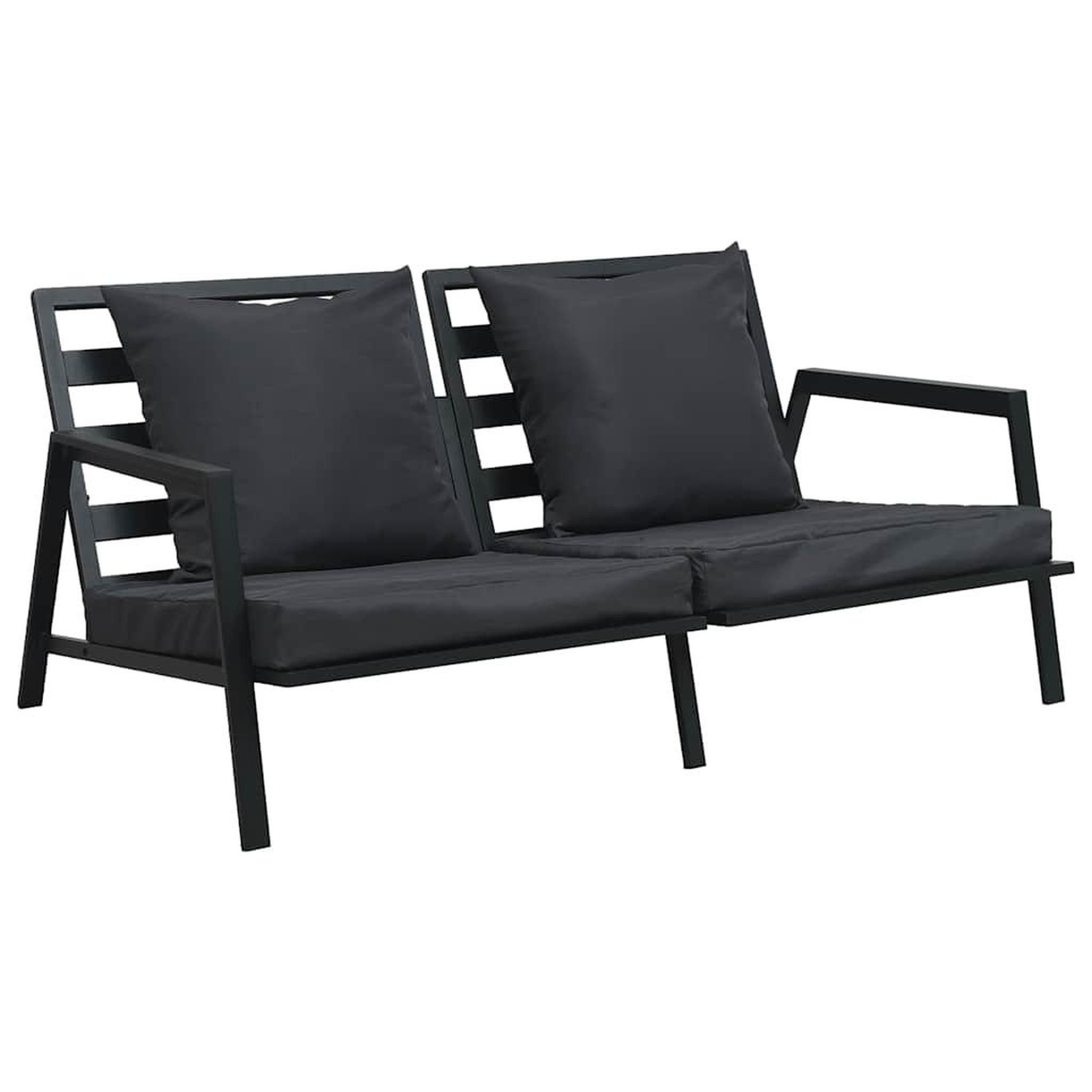 Voir la diapositive 2 : VIDAXL Salon de jardin 5 pcs avec coussins aluminium gris fonce
