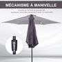 Voir la diapositive 5 : OUTSUNNY Parasol inclinable de jardin balcon terrasse manivelle toile polyester imperméabilisée haute densité 180 g/m² Ø2,7 x 2,35H m alu gris