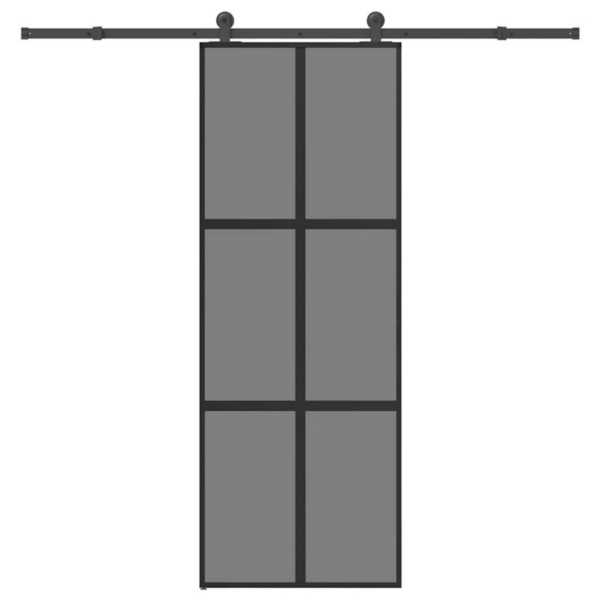 VIDAXL Porte coulissante kit de quincaillerie trempe verre aluminium