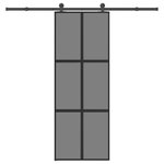 VIDAXL Porte coulissante kit de quincaillerie trempe verre aluminium