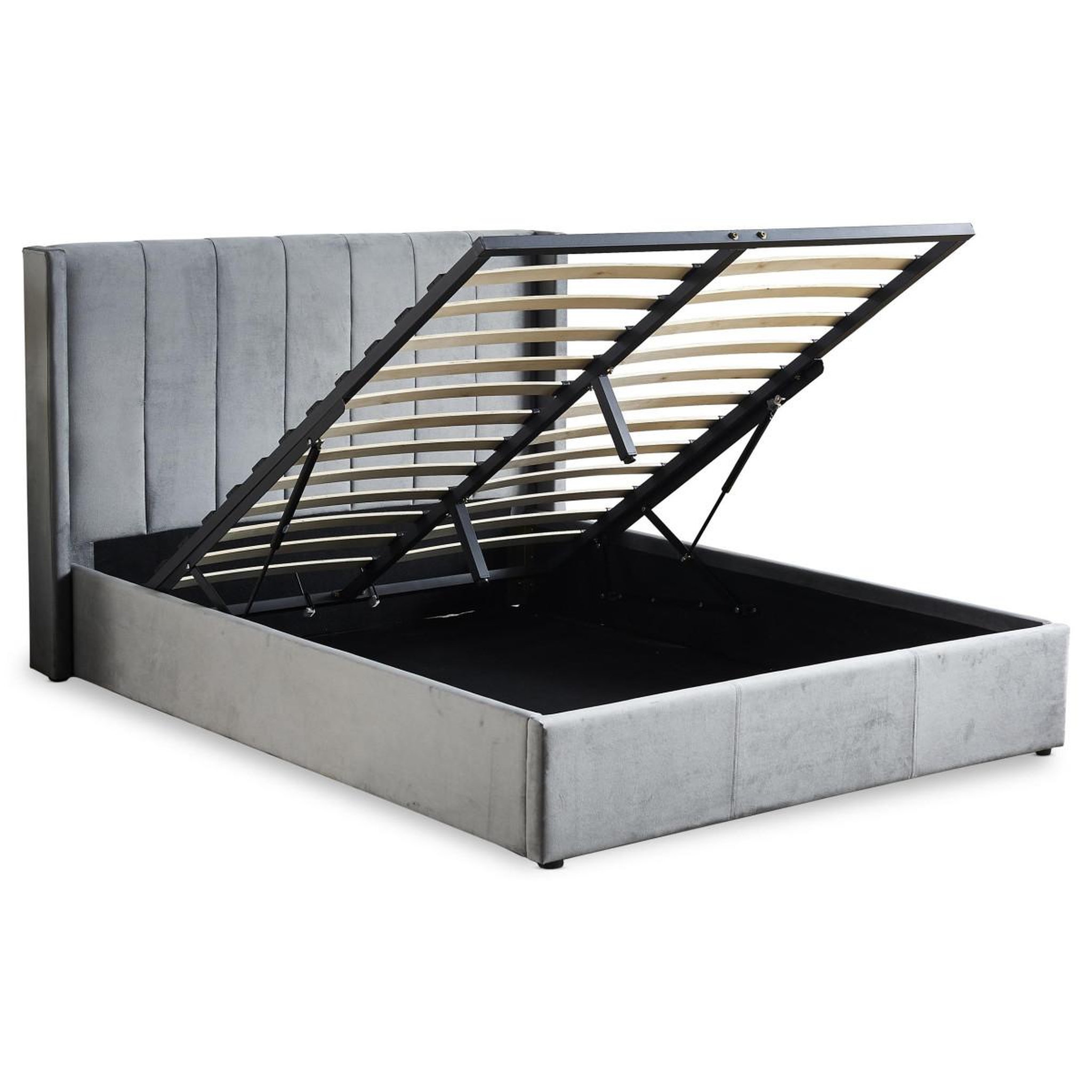 Voir la diapositive 3 : Paris Prix Lit adulte sommier relevable  fady  140x190cm gris