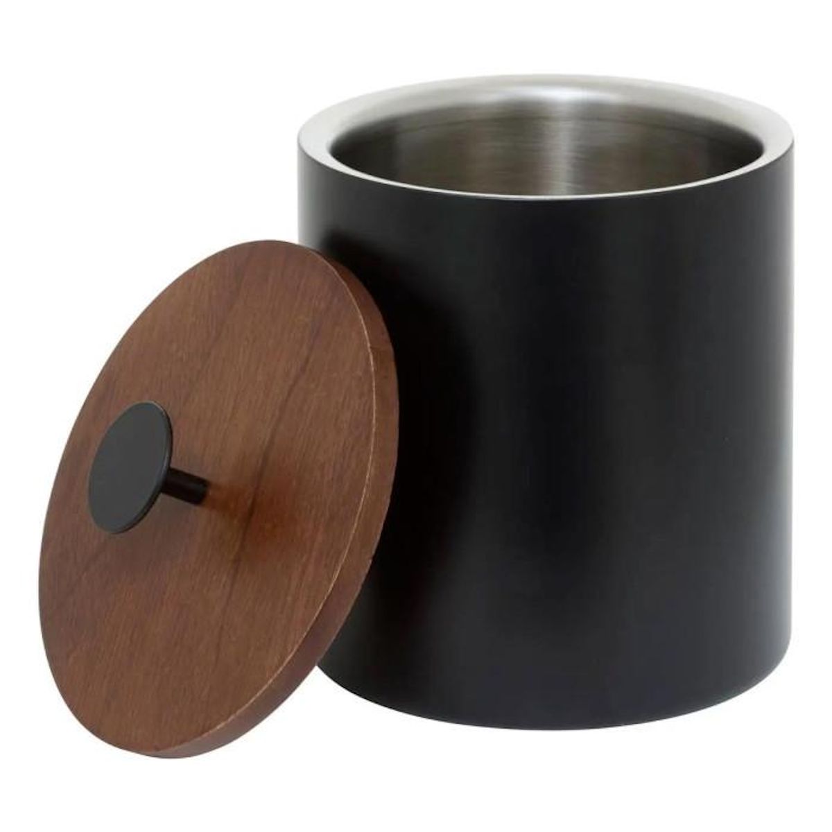 SECRET DE GOURMET Seau à Glace en Inox  Double Paroi  19cm Noir