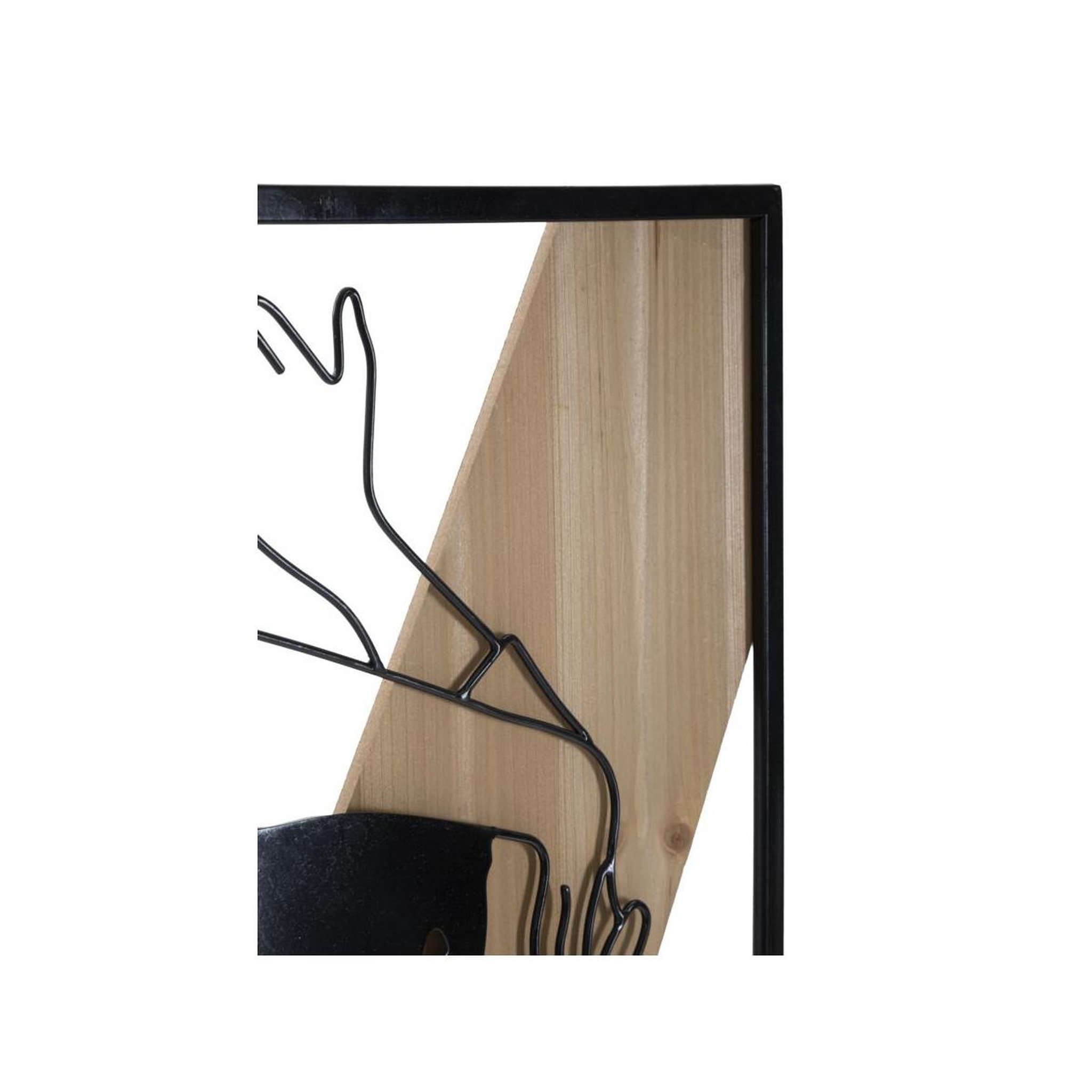 Voir la diapositive 3 : Paris Prix Décoration murale encadrée  strip  90cm noir & naturel