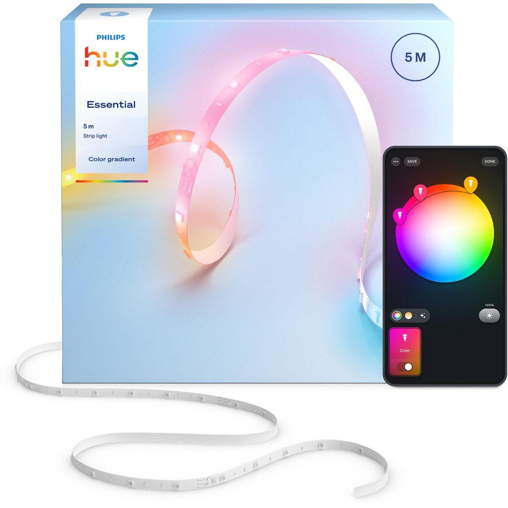 Voir la diapositive 2 : PHILIPS HUE Bandeau LED Essential 5m Color