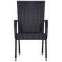 Voir la diapositive 3 : VIDAXL Chaises empilables d'exterieur lot de 2 Resine tressee Noir
