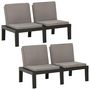Voir la diapositive 3 : VIDAXL Bancs de salon de jardin avec coussins lot de 2 Plastique Gris