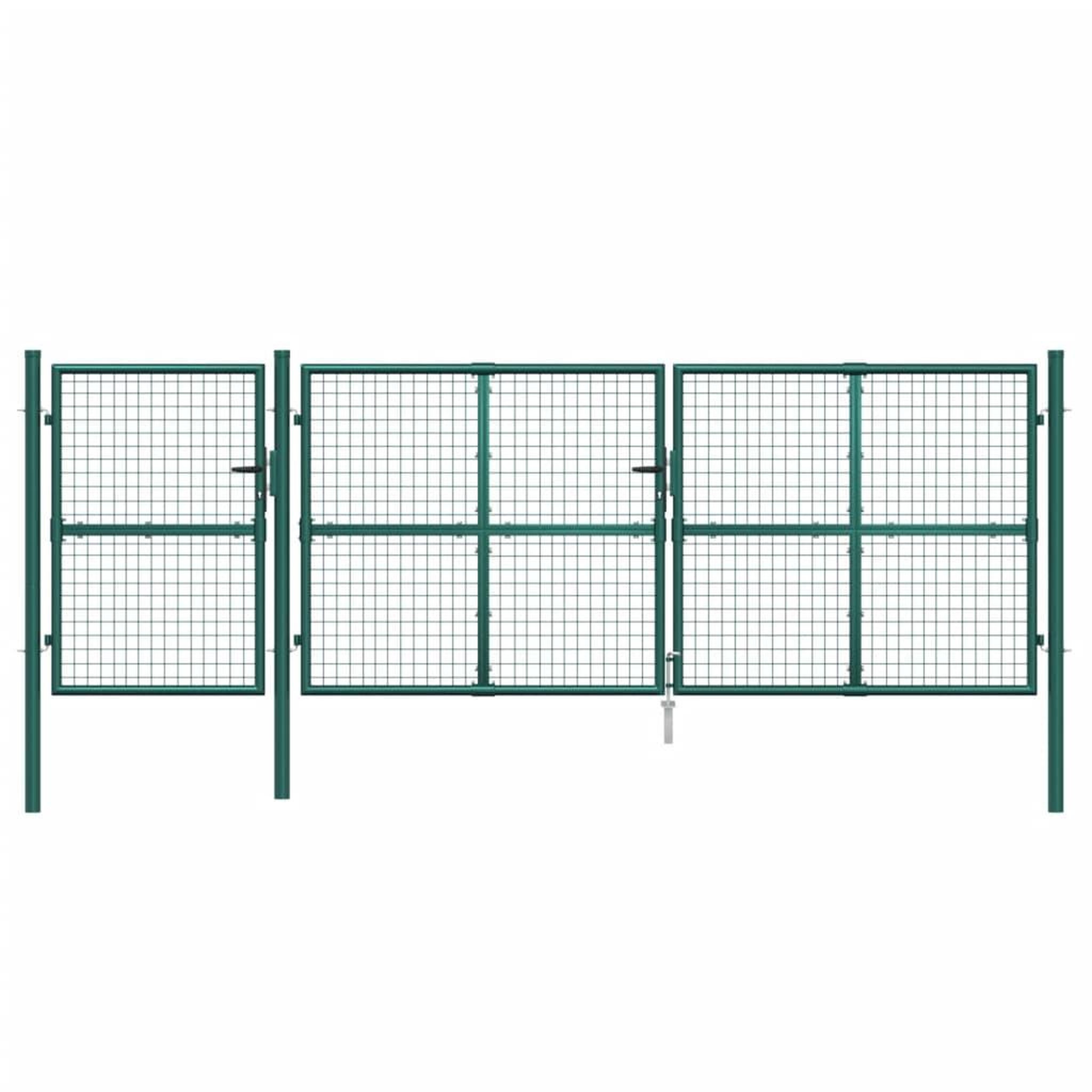 Voir la diapositive 4 : VIDAXL Portal de jardin maille vert 400x175 cm acier galvanise