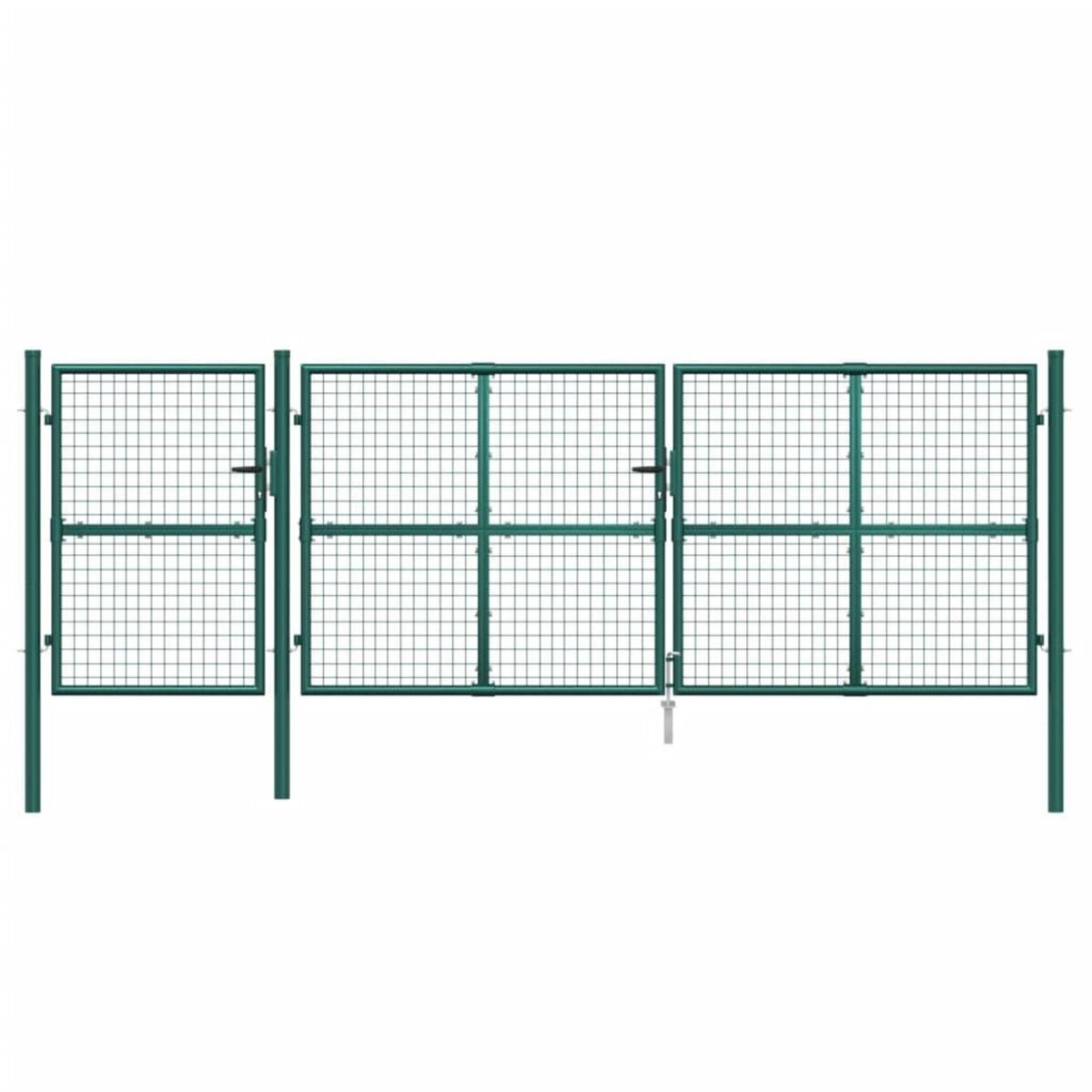 VIDAXL Portal de jardin maille vert 400x175 cm acier galvanise