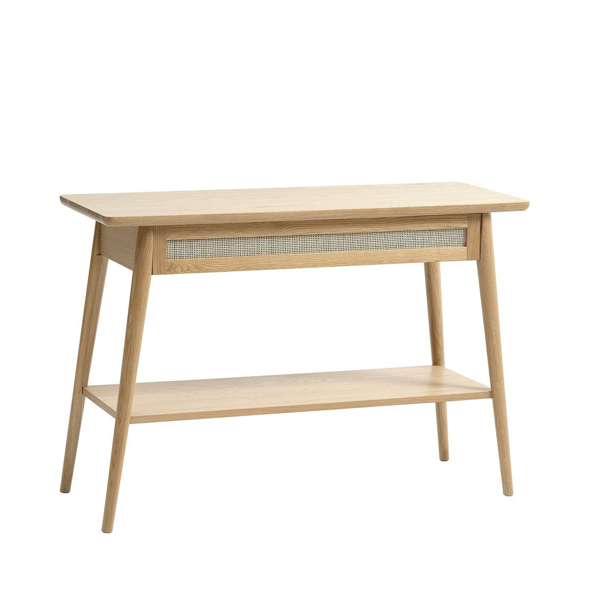 MAISON AUBERTIN Console 2 plateaux 1 tiroir - Bois et rotin - CAPRI - Naturel