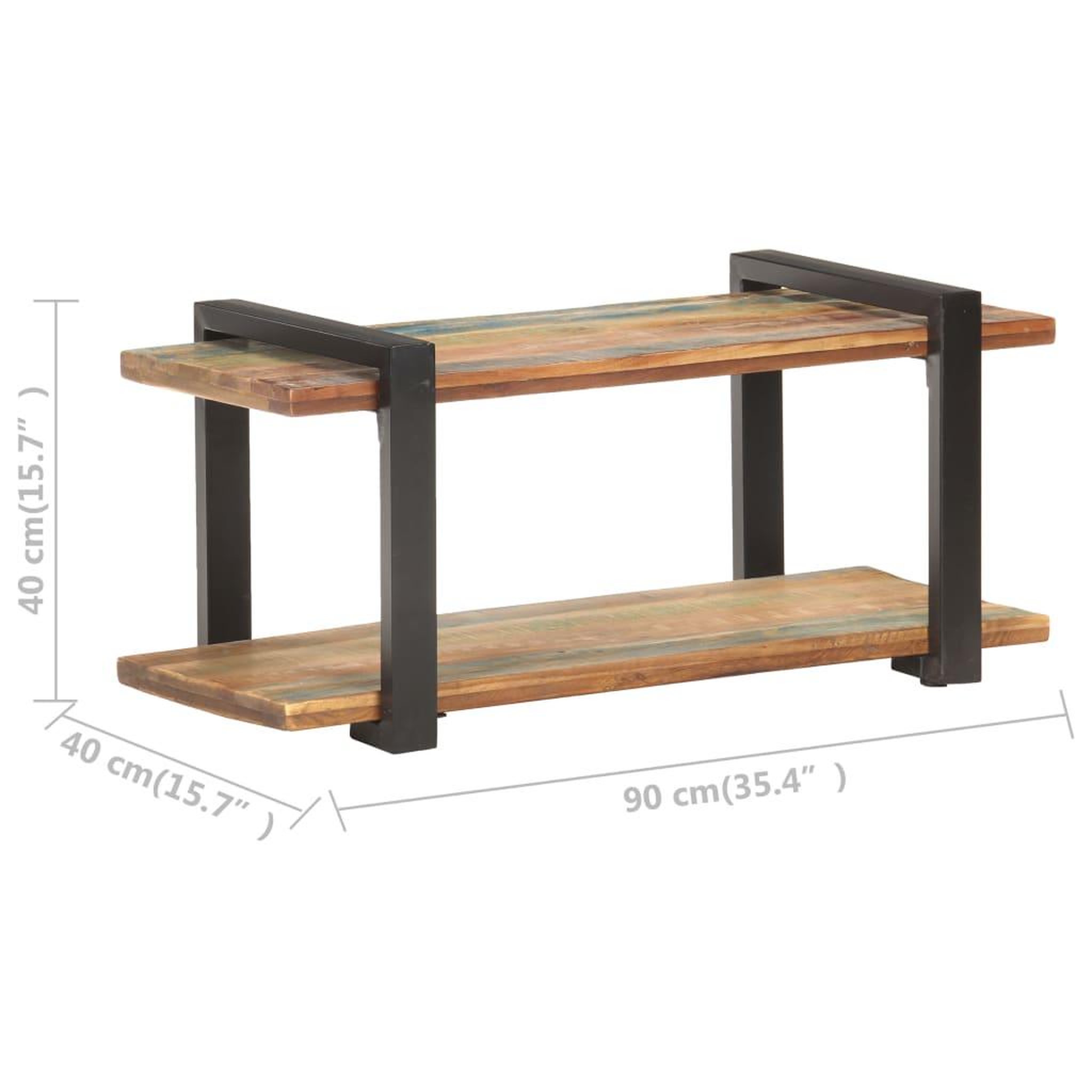 Voir la diapositive 6 : VIDAXL Meuble TV 90x40x40 cm Bois de recuperation massif