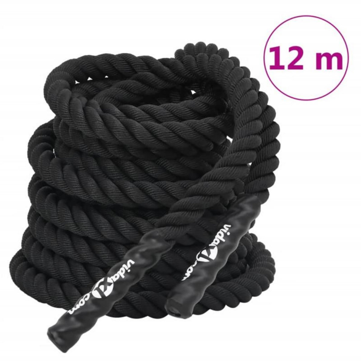 VIDAXL Corde de combat noir 12 m 9 kg polyester