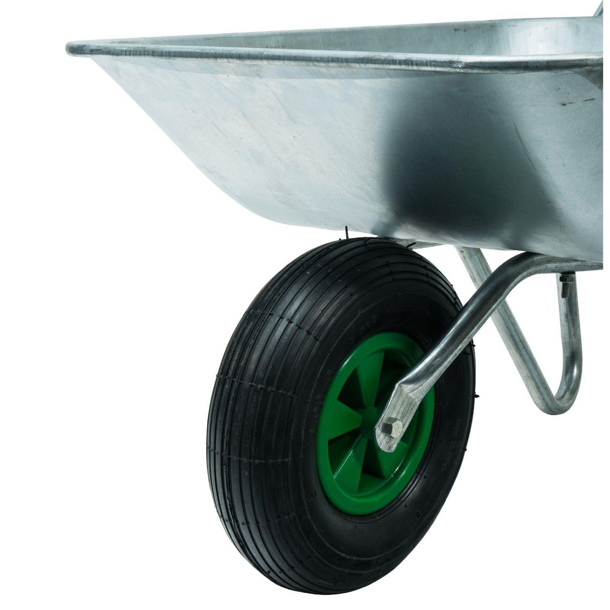 WERKAPRO Brouette en acier galvanisé avec roue gonflée WERKA PRO