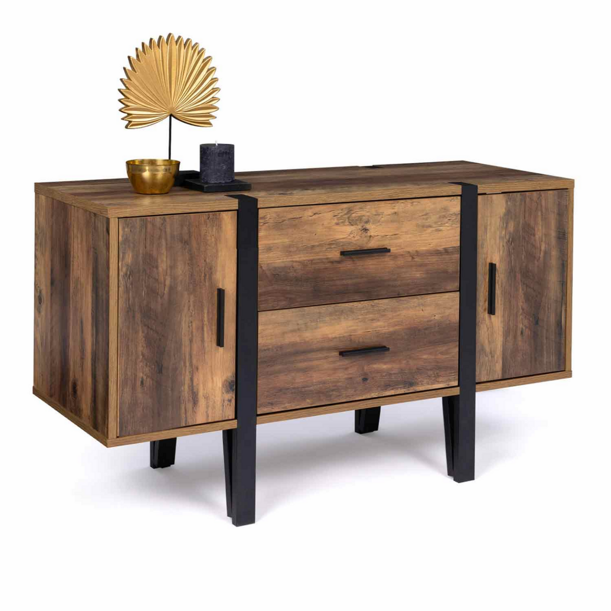 ID MARKET Buffet bas 105 cm AUSTRIA bois pied épingle