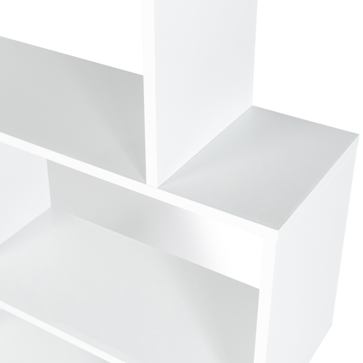 ID MARKET Etagère bibliothèque SOFIA forme S bois blanc 189 cm