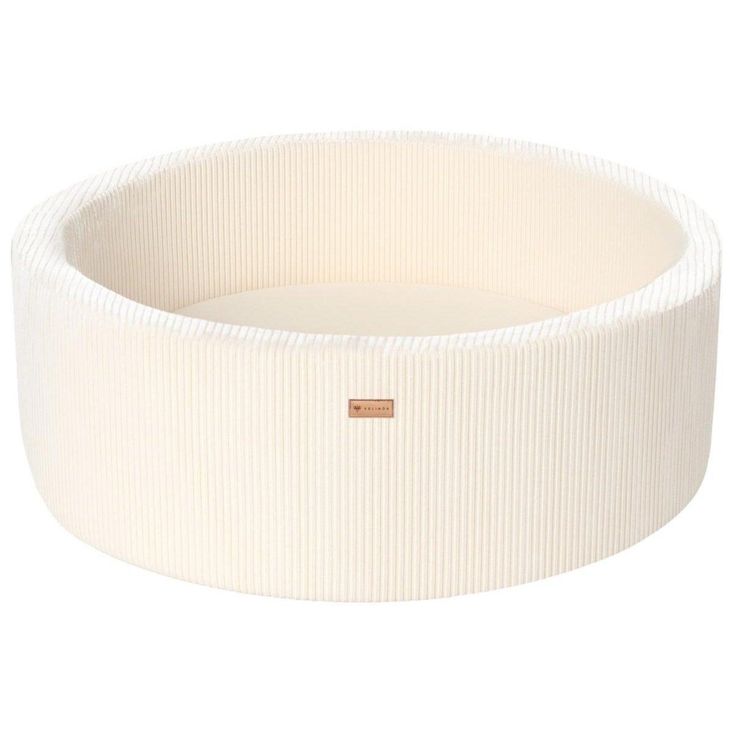 Piscine À Balles Velinda 90 Cm Sans Balles Crème Velours Côtelé - vue 2