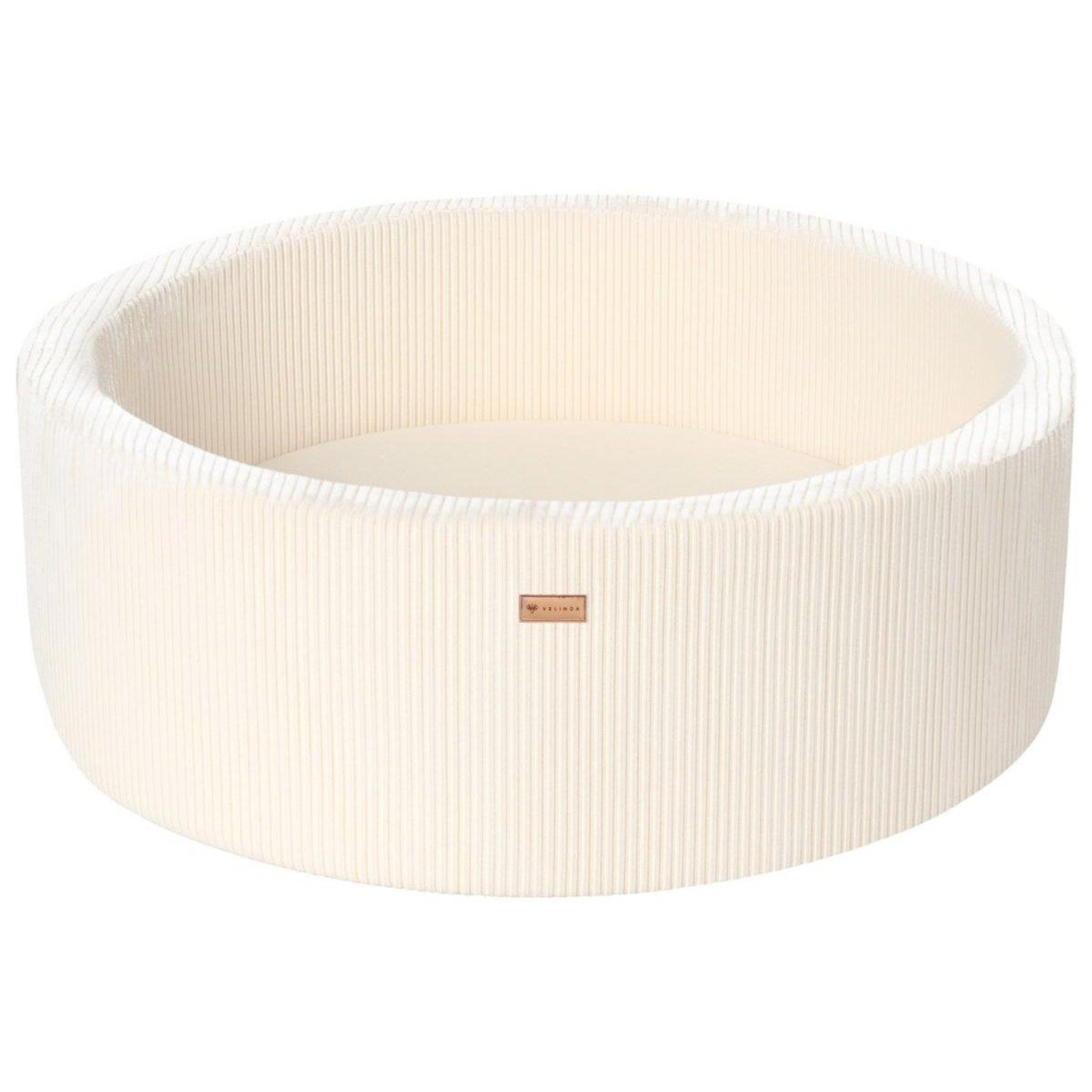 VELINDA Piscine sans balles en velours côtelé, 90 cm — crème (velours côtelé)