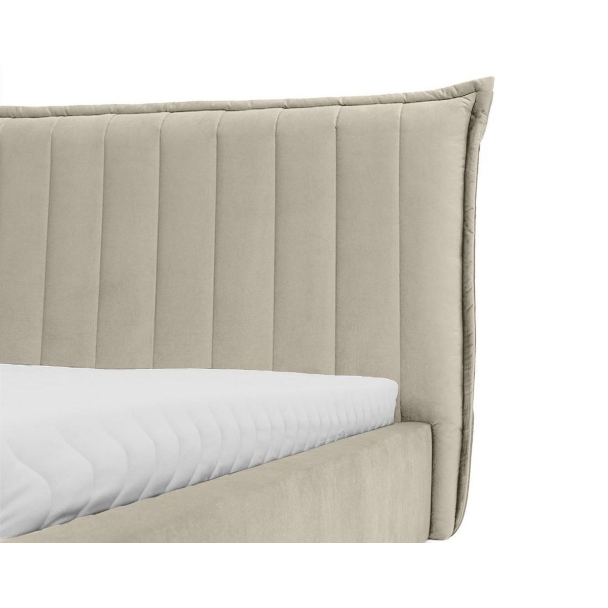 BEST MOBILIER Esmee - lit coffre - 140x200 cm - en velours - sommier inclus