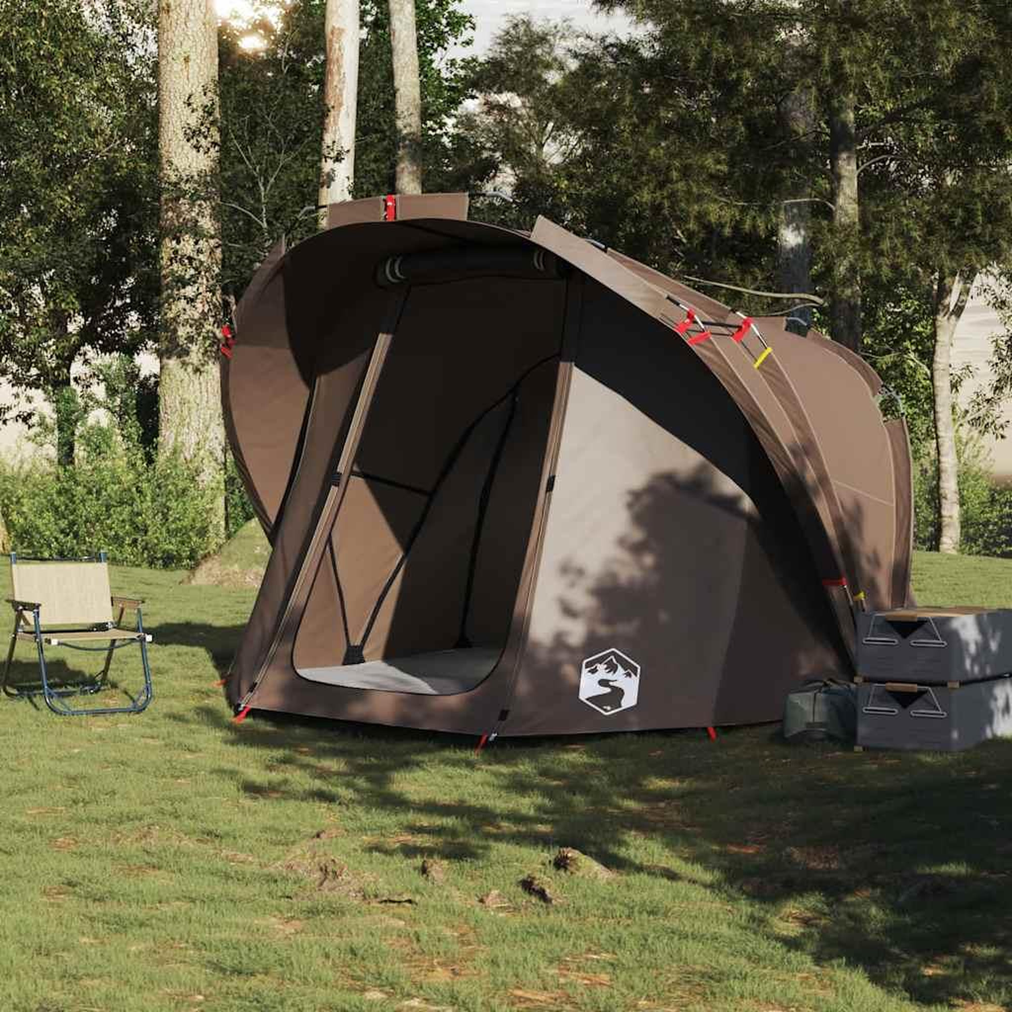 Voir la diapositive 3 : VIDAXL Tente de peche 4 personnes marron impermeable
