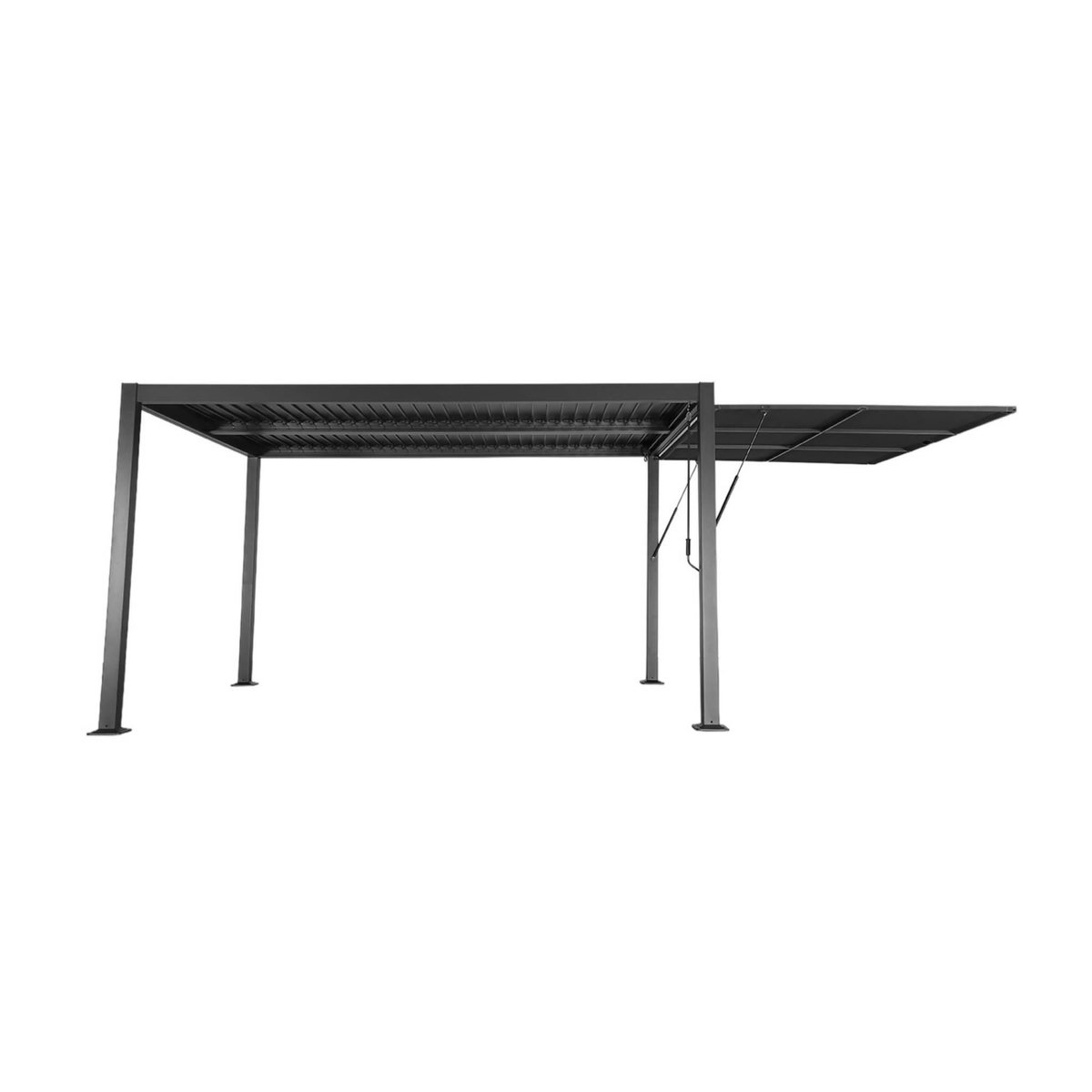 SWEEEK Pergola bioclimatique aluminium et acier 4x3m + auvent 3m anthracite Palace