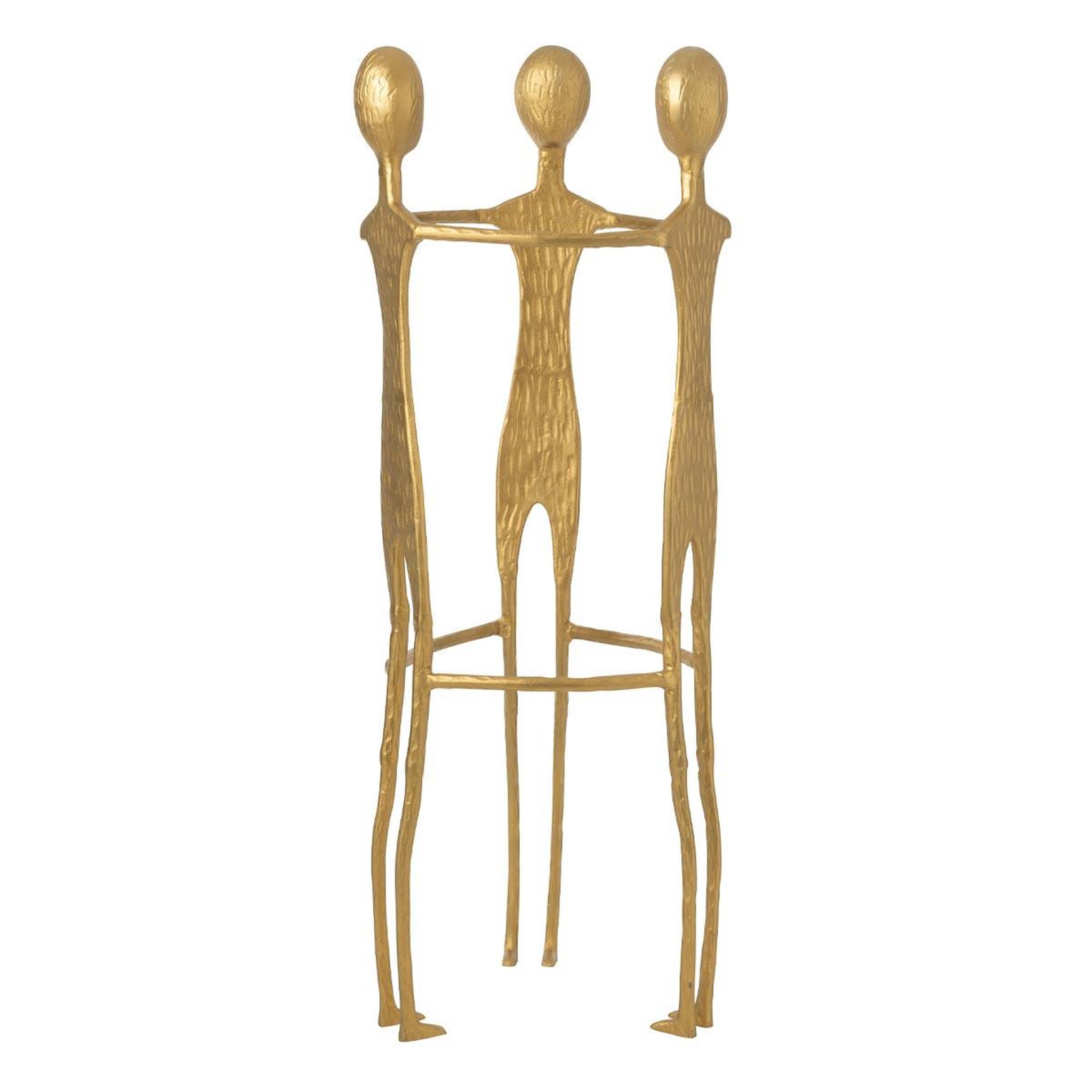 J-LINE Statue Figurine en Métal  3 Men  150cm Doré