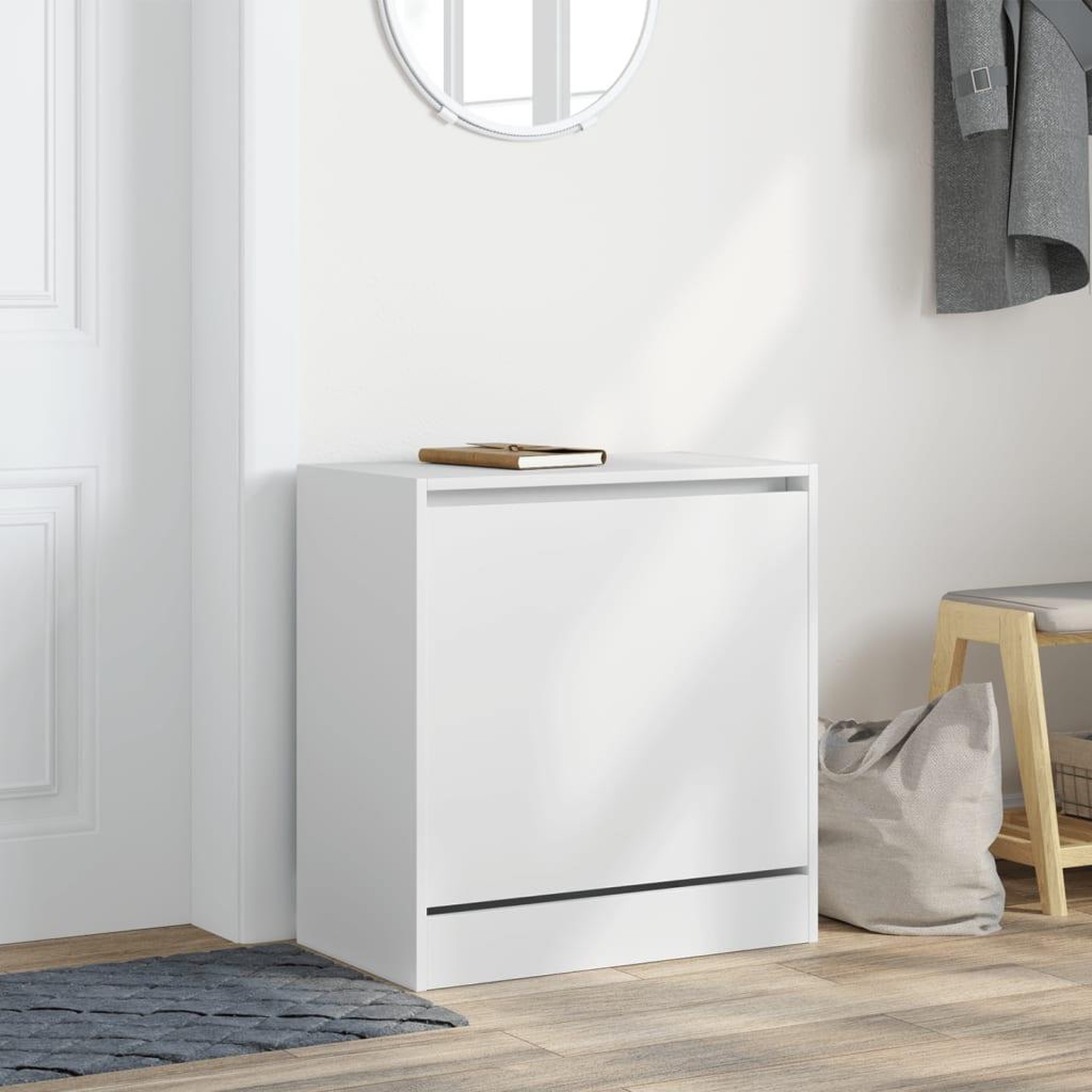 Voir la diapositive 3 : VIDAXL Armoire a chaussures blanc 60x34x63,5 cm bois d'ingenierie