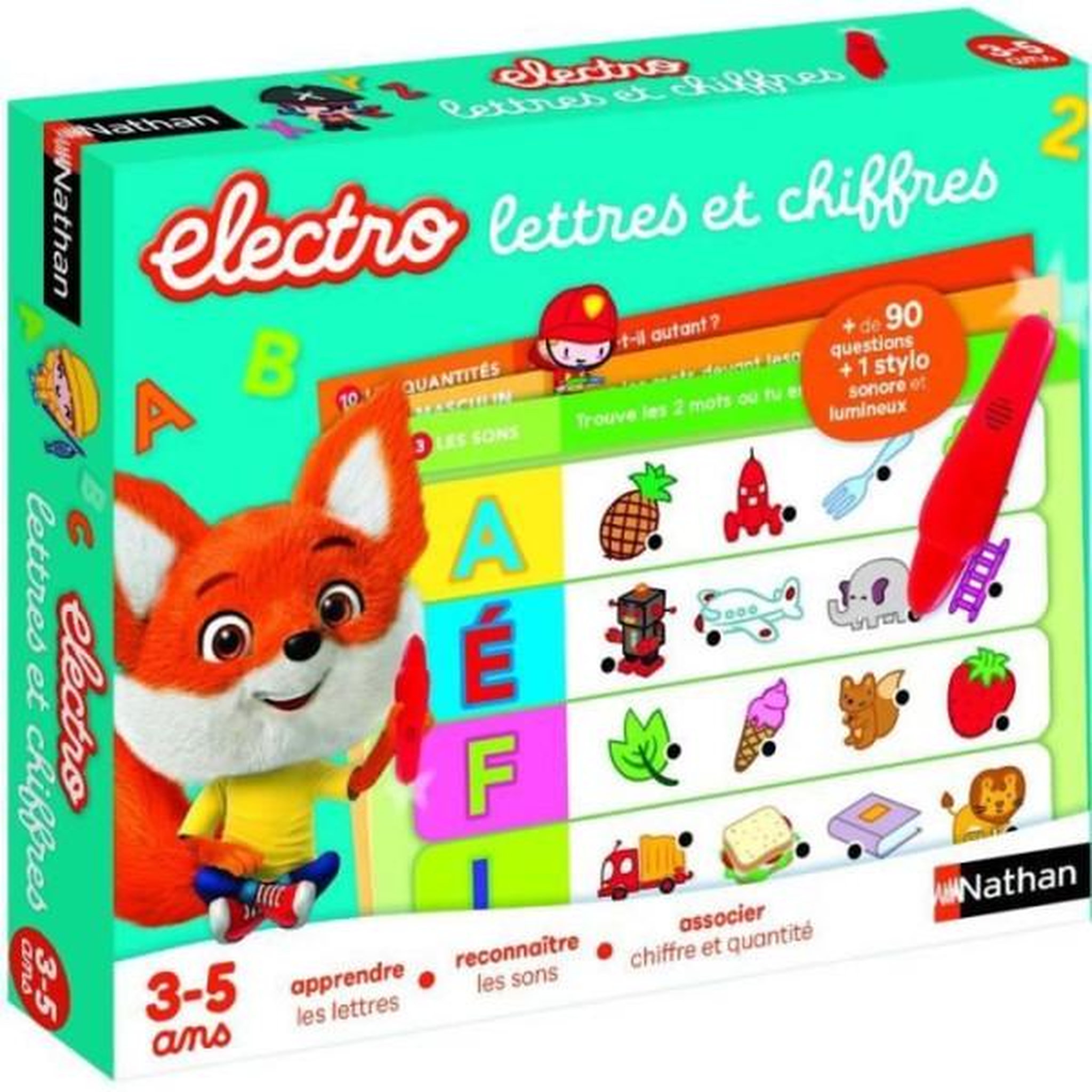 Voir la diapositive 3 : Nathan Jeu éducatif électronique - NATHAN - Electro Lettres et Chiffres - Pour enfants de 3 ans et plus - Multicolore