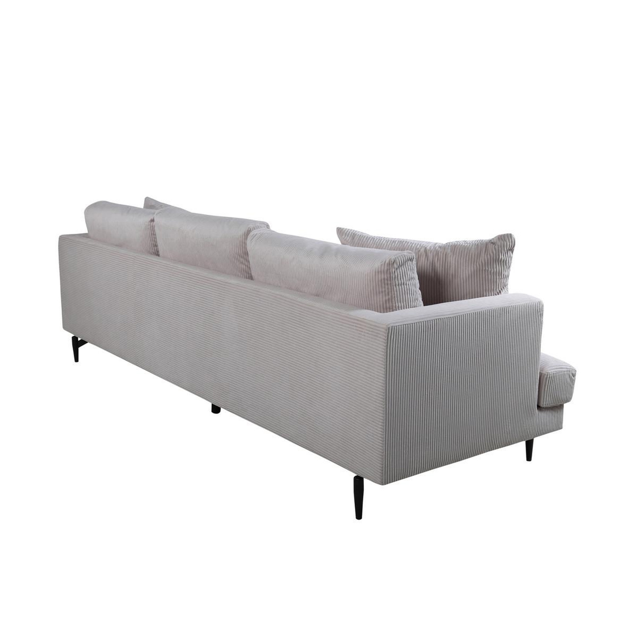 Voir la diapositive 4 : Paris Prix Canapé 3 places en velours côtelé  sofia  260cm beige