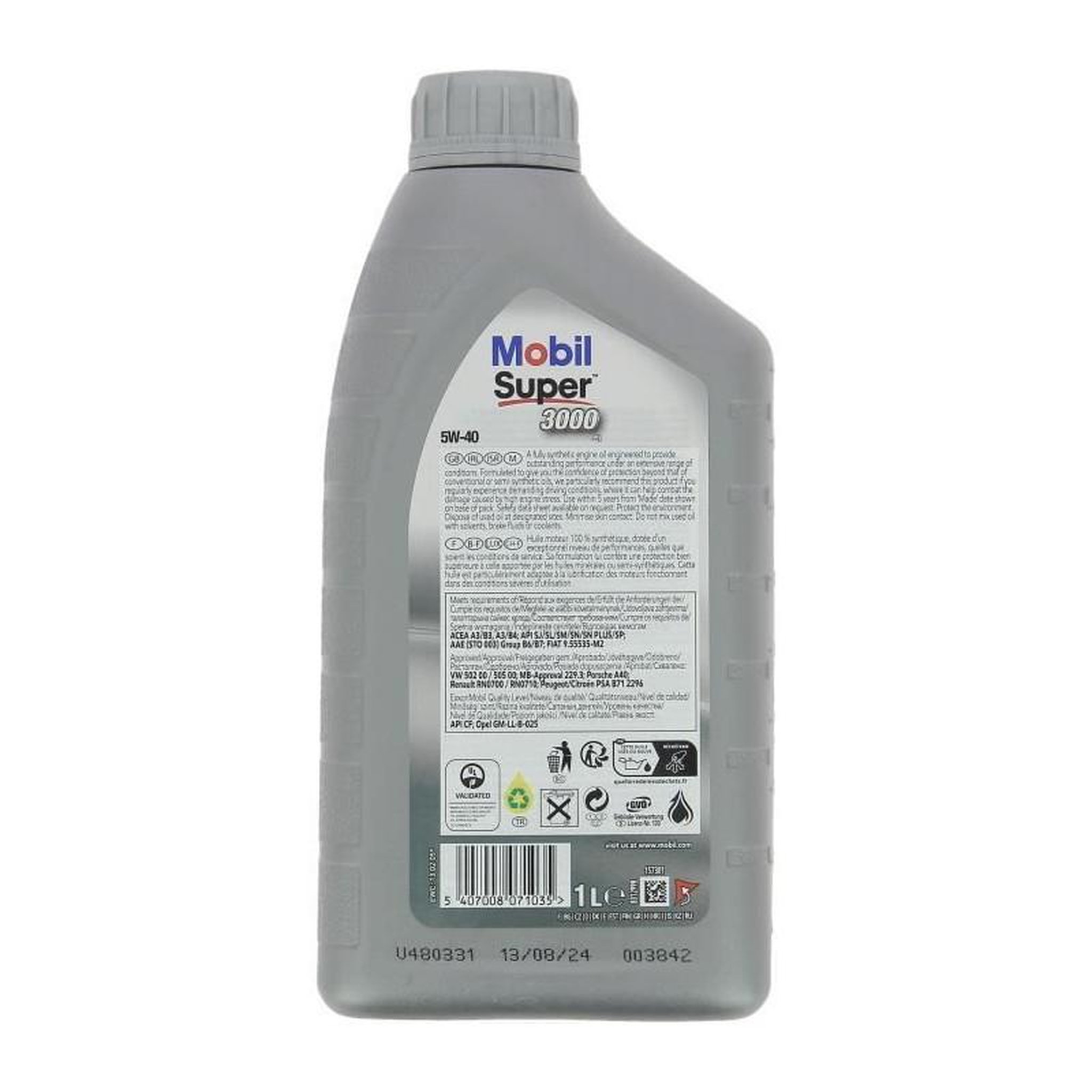 Voir la diapositive 2 : MOBIL Bidon huile de moteur - MOBIL - S3000 5W40 - 1 L - 4 saisons