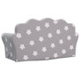 Voir la diapositive 5 : VIDAXL Canape-lit enfant 2 places gris clair etoiles peluche douce