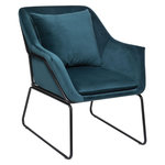 ATMOSPHERA Fauteuil de salon en velours avec structure en fer. Coloris disponibles : Gris
