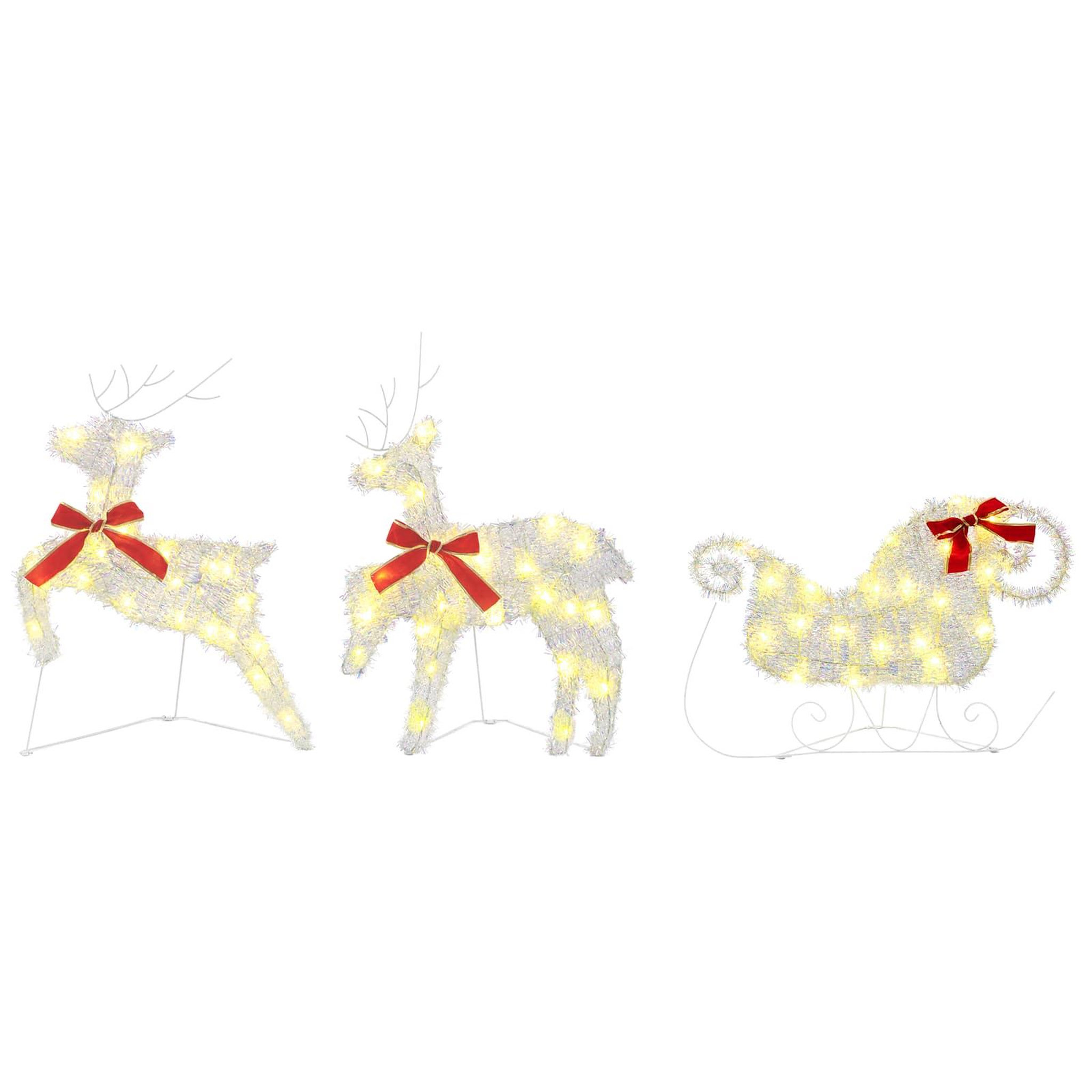 Voir la diapositive 5 : VIDAXL Renne de Noël avec traîneau 7 pc 140 LED Blanc chaud