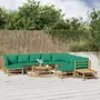 VIDAXL Salon de jardin 12 pcs avec coussins vert bambou