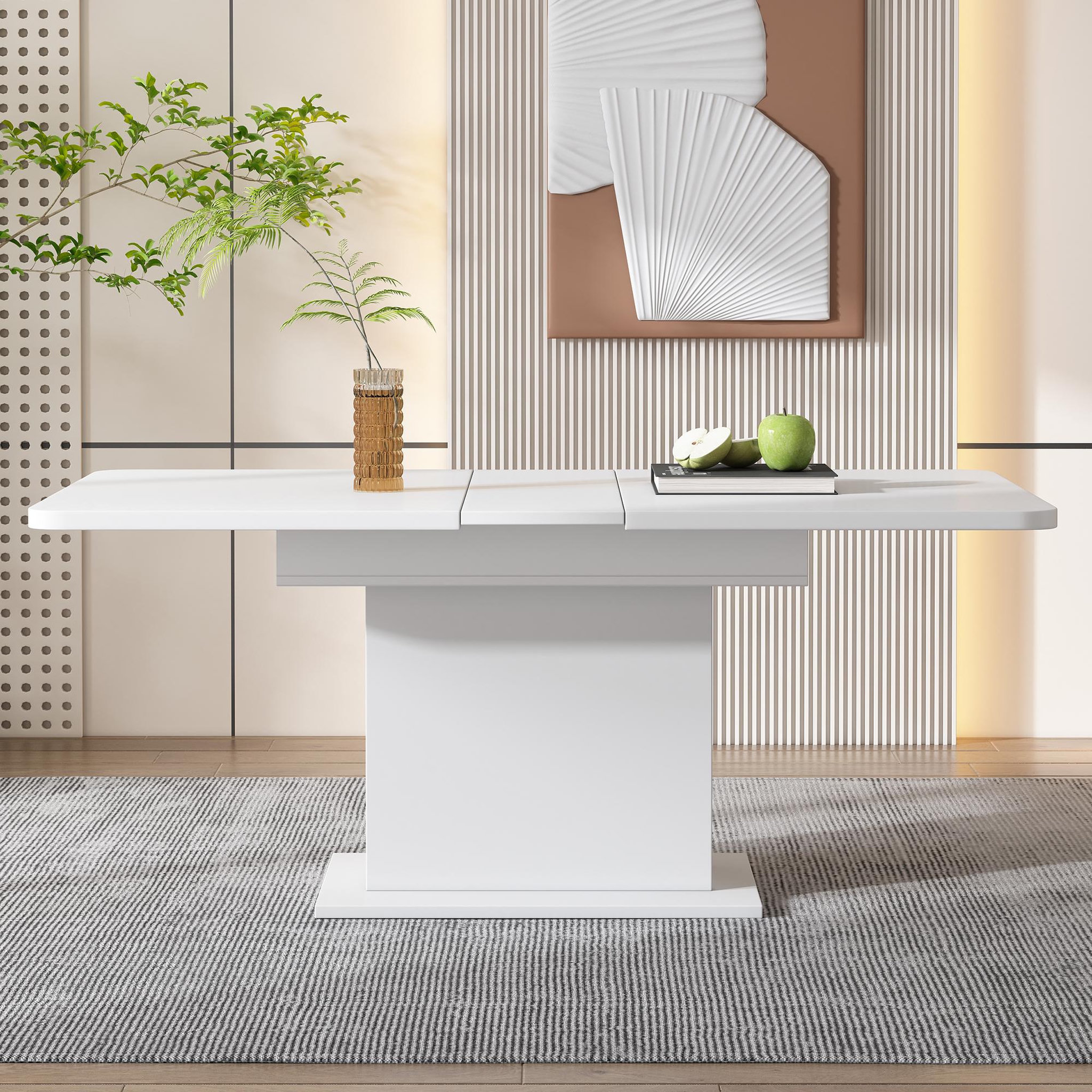 Voir la diapositive 2 : MERAX Table à Manger 110(130) X 70 X 75cm Extensible Avec Rangement