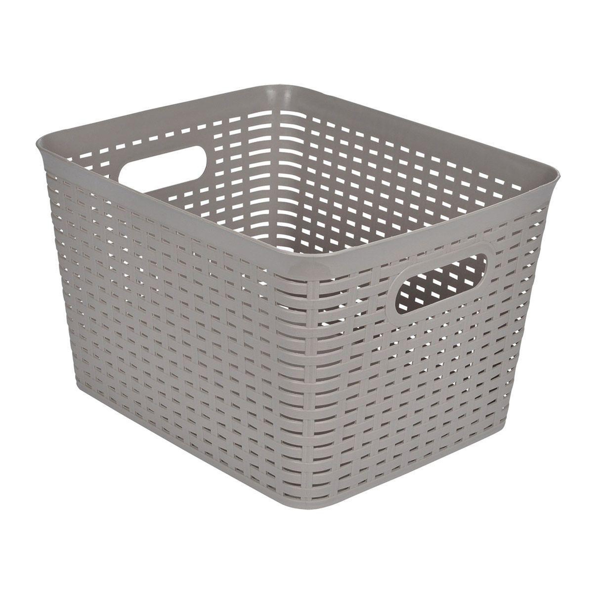 HOMEA Panière à linge  effet tressé  13l taupe