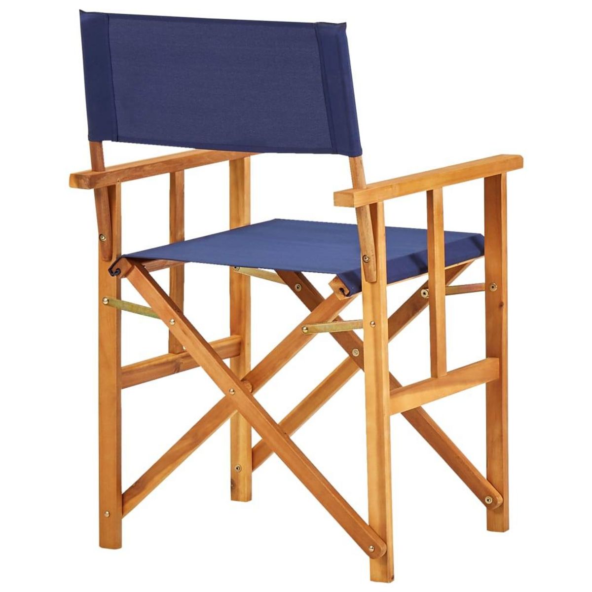 VIDAXL Chaises de metteur en scene lot de 2 Bois massif d'acacia bleu