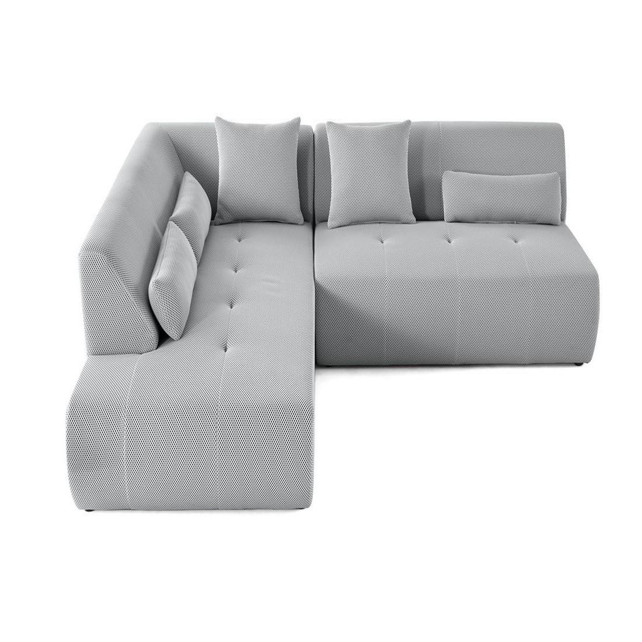Voir la diapositive 6 : LISA DESIGN Onyx - canapé modulable d'angle gauche - 5 places - en tissu mailles 3d