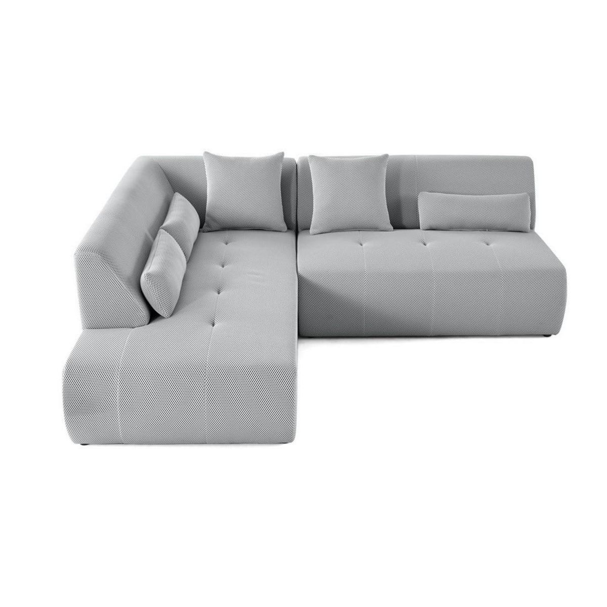 LISA DESIGN Onyx - canapé modulable d'angle gauche - 5 places - en tissu mailles 3d