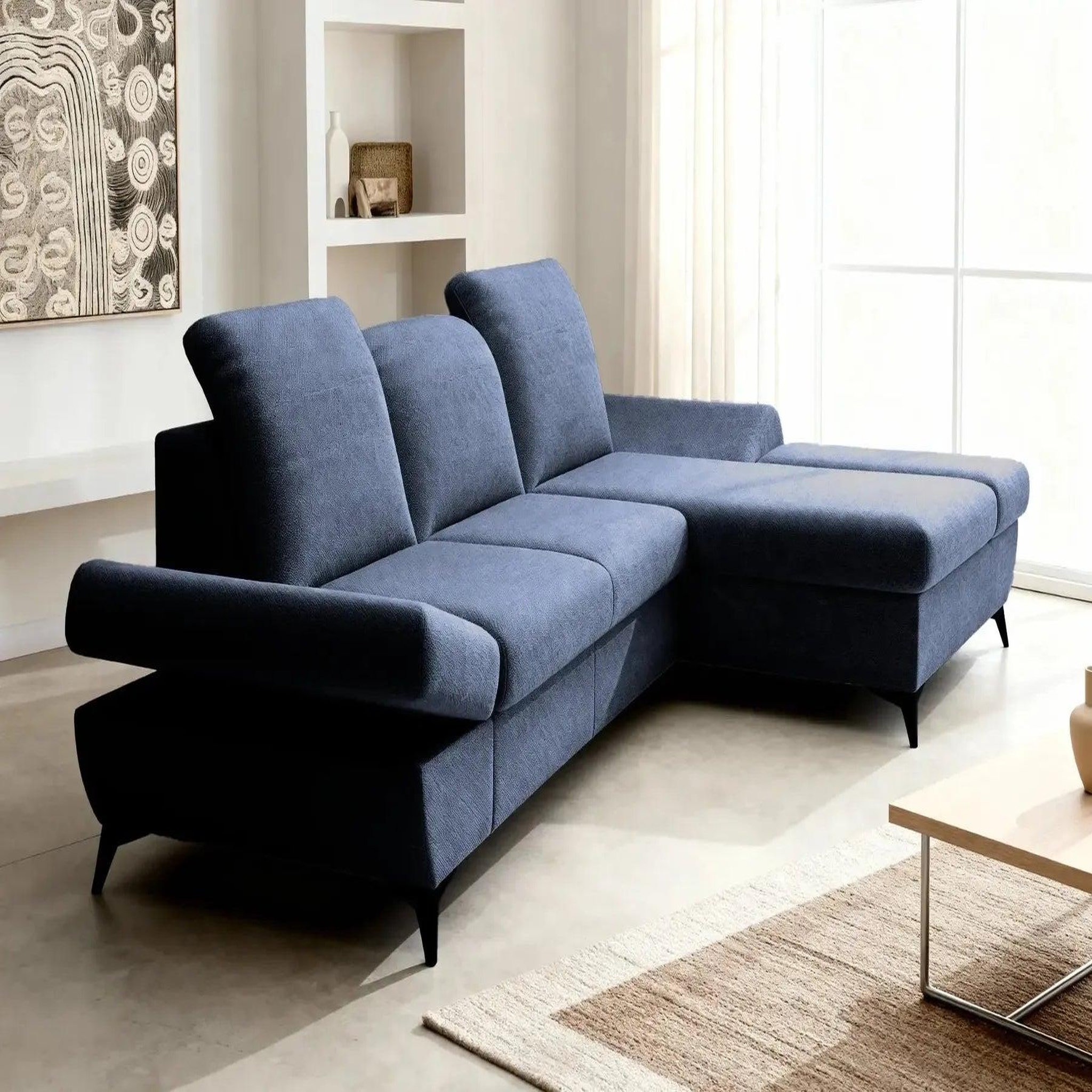 Voir la diapositive 6 : CASANOVA PARIS Livia - canapé d'angle convertible tissu chiné