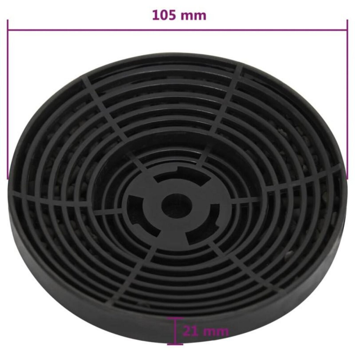 VIDAXL Filtres à charbon pour hotte de cuisine 2 pcs 105x21 mm