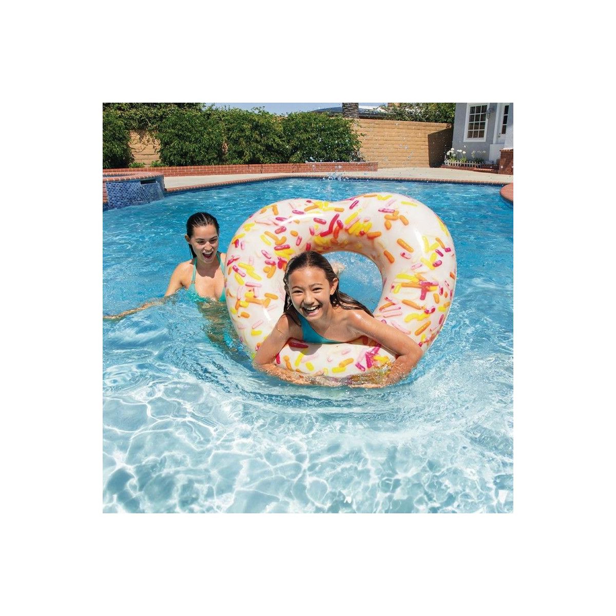 Voir la diapositive 3 : INTEX Bouée gonflable cœur  donut  94cm multicolore