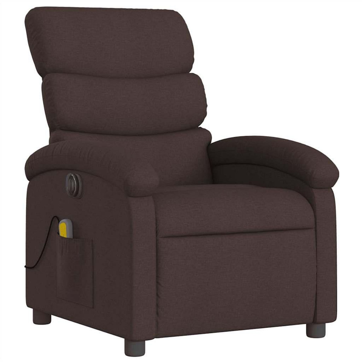 VIDAXL Fauteuil de massage inclinable electrique Marron fonce Tissu