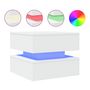 Voir la diapositive 2 : VIDAXL Table basse avec lumieres LED blanc 50x50x40 cm