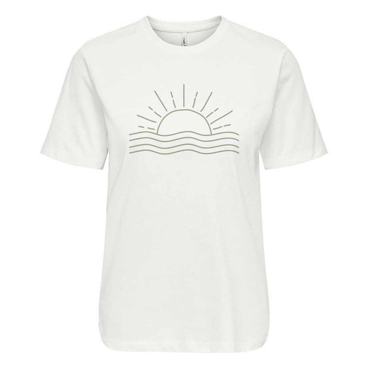 Only T-Shirt Blanc/Vert Femme Only Lanya