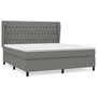 Voir la diapositive 2 : VIDAXL Sommier a lattes de lit avec matelas Gris fonce 180x200cm Tissu