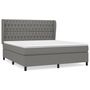 Voir la diapositive 2 : VIDAXL Sommier a lattes de lit avec matelas Gris fonce 180x200cm Tissu
